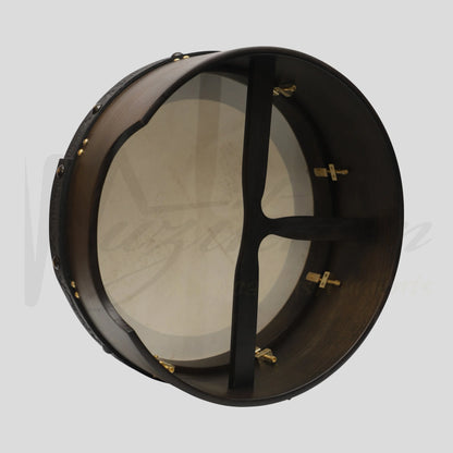 Muzikkon 16’’X6’’ Heartland Tunable Irish Bodhran Drum Deep Rim with T-BAR & Taped Finish Deep Tune Celtic Irish