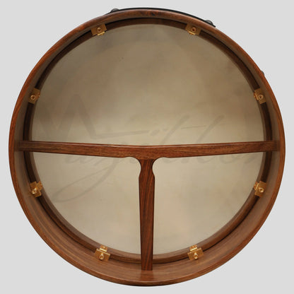 Muzikkon 16’’X6’’ Heartland Tunable Irish Bodhran Drum Deep Rim with T-BAR & Taped Finish Deep Tune Celtic Irish