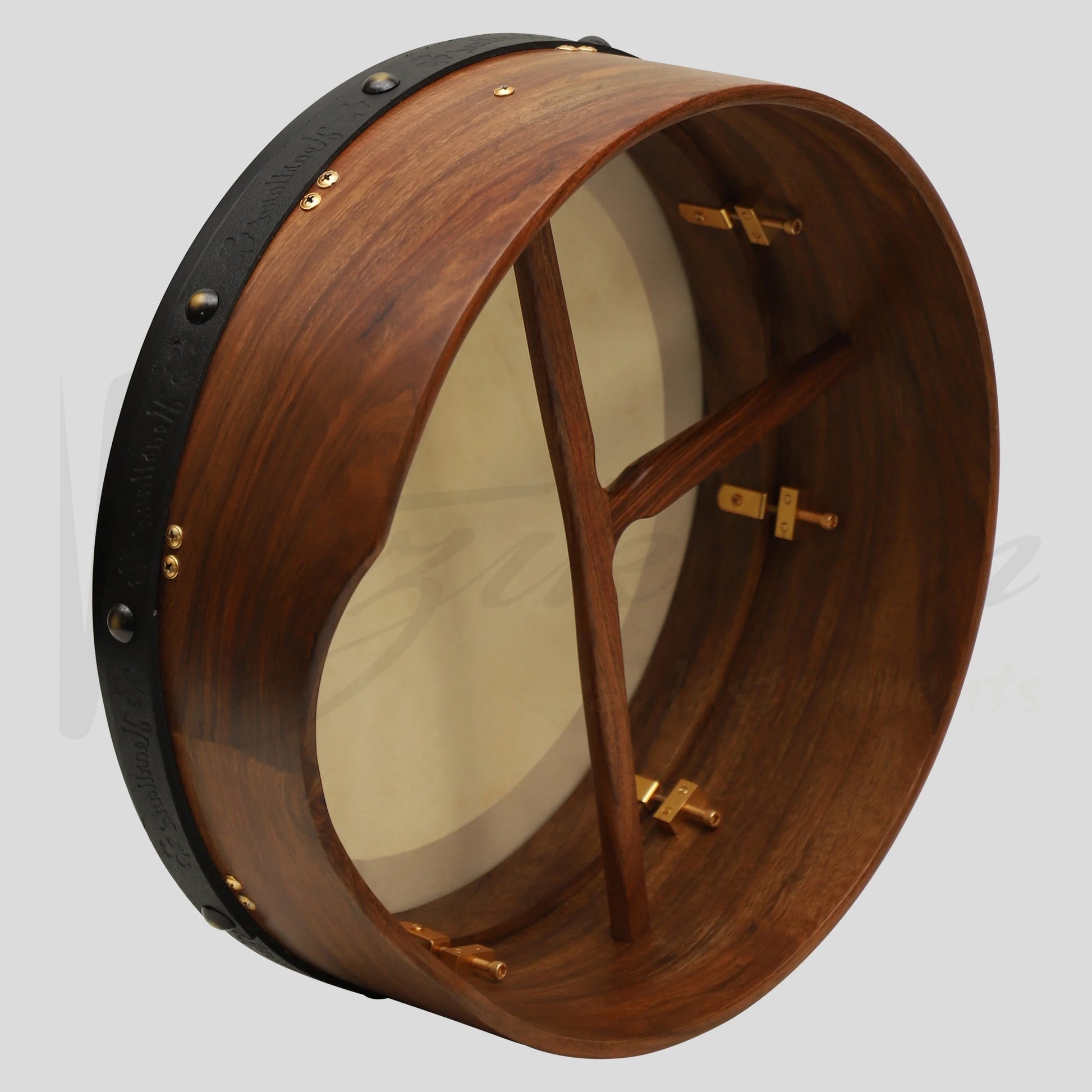 Muzikkon 16’’X6’’ Heartland Tunable Irish Bodhran Drum Deep Rim with T-BAR & Taped Finish Deep Tune Celtic Irish