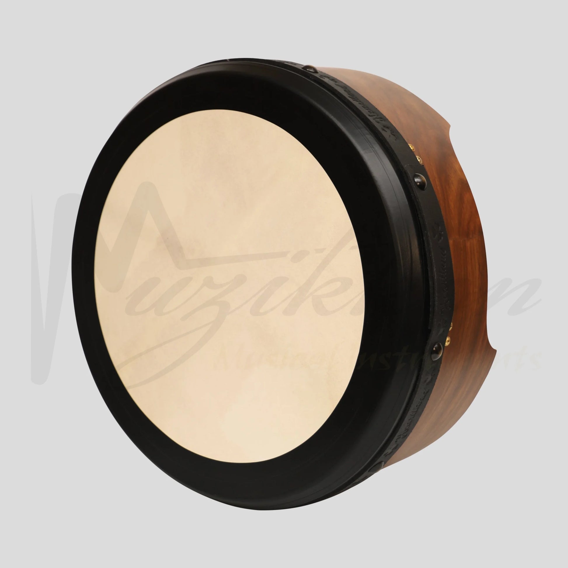 Muzikkon 16’’X6’’ Heartland Tunable Irish Bodhran Drum Deep Rim with T-BAR & Taped Finish Deep Tune Celtic Irish