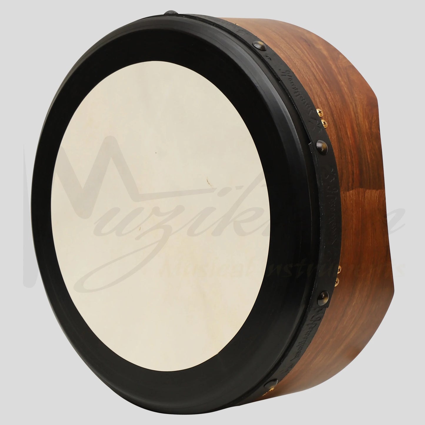 Muzikkon 16’’X6’’ Heartland Tunable Irish Bodhran Drum Deep Rim with T-BAR & Taped Finish Deep Tune Celtic Irish