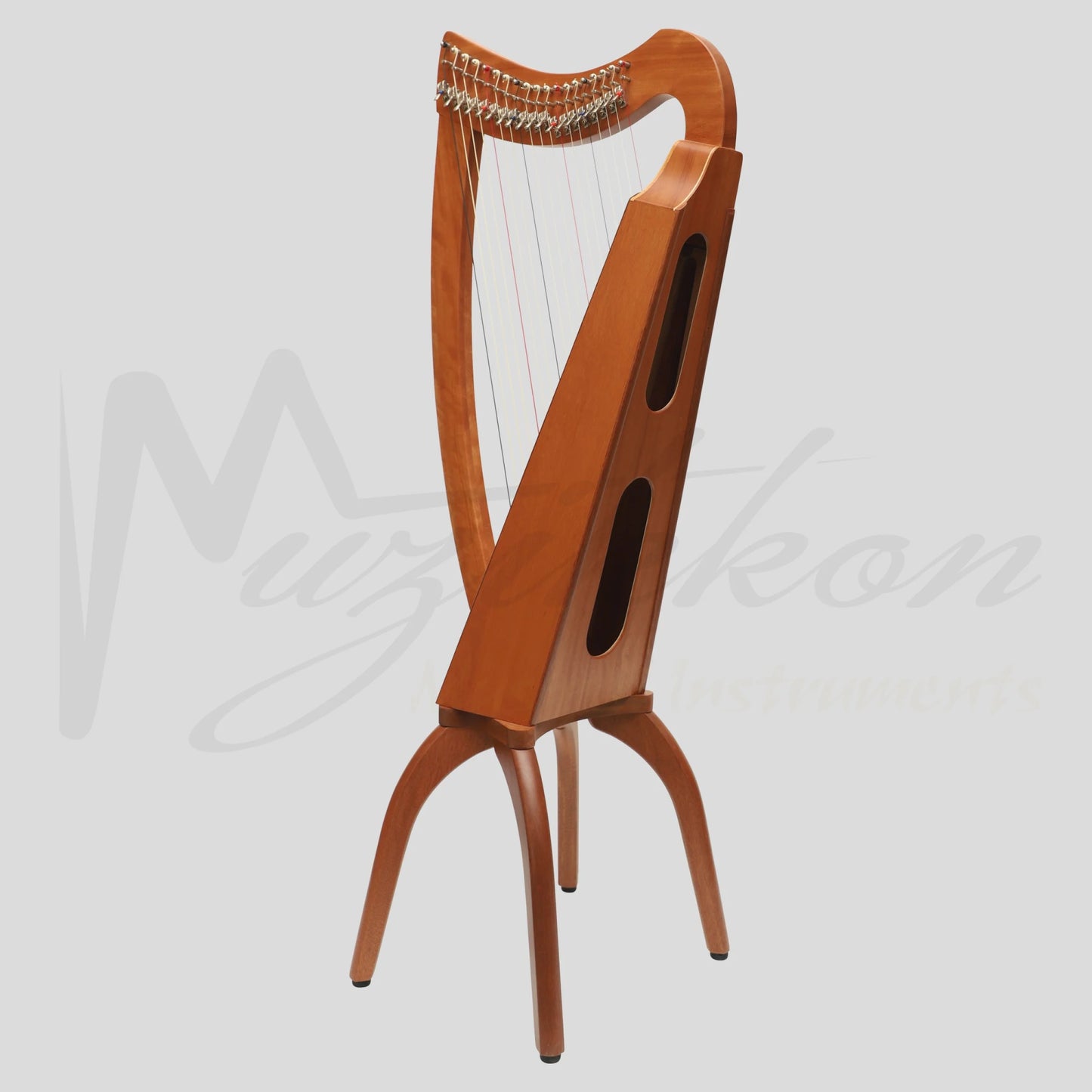 Muzikkon 19 String Trinity Cèilidh Harp Mahogany