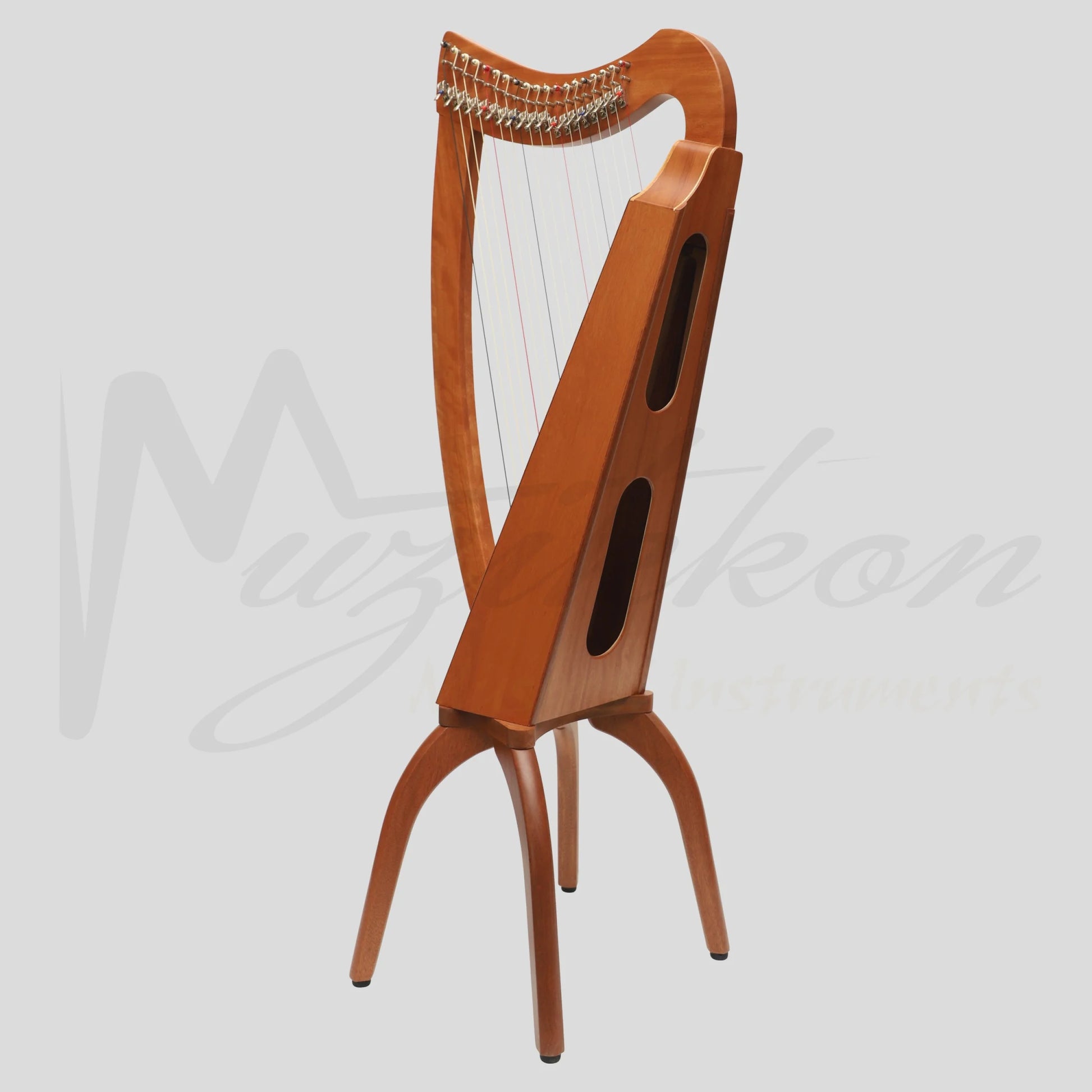 Muzikkon 19 String Trinity Cèilidh Harp Mahogany