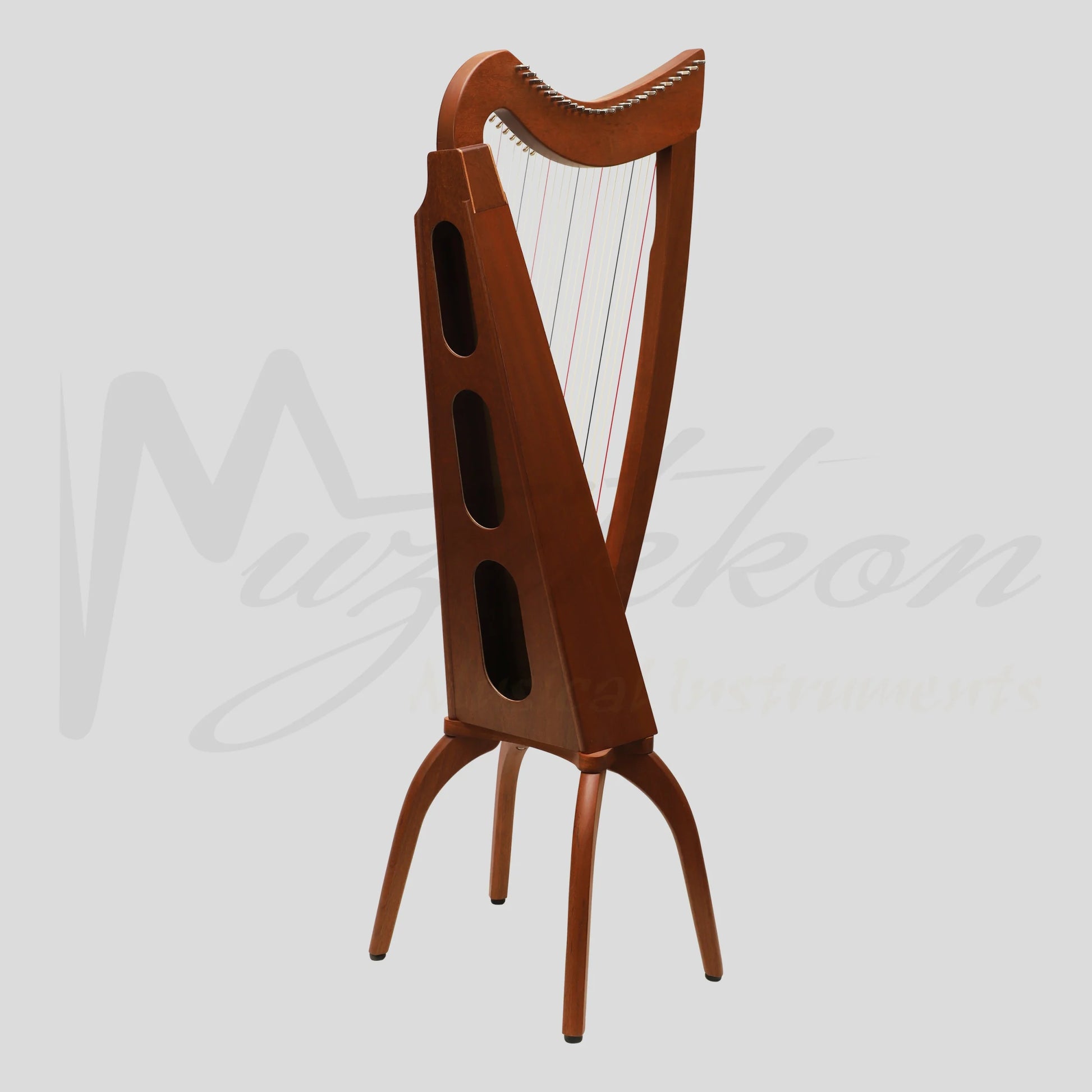 Muzikkon 24 String Trinity Cèilidh Harp Mahogany
