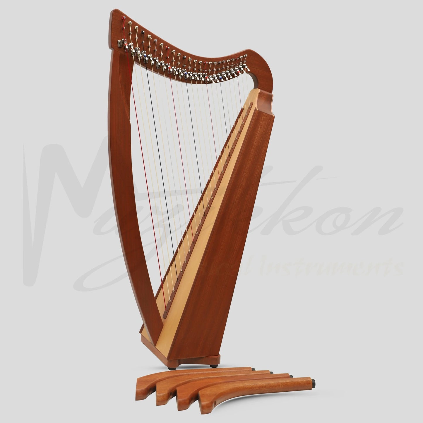 Muzikkon 24 String Trinity Cèilidh Harp Mahogany