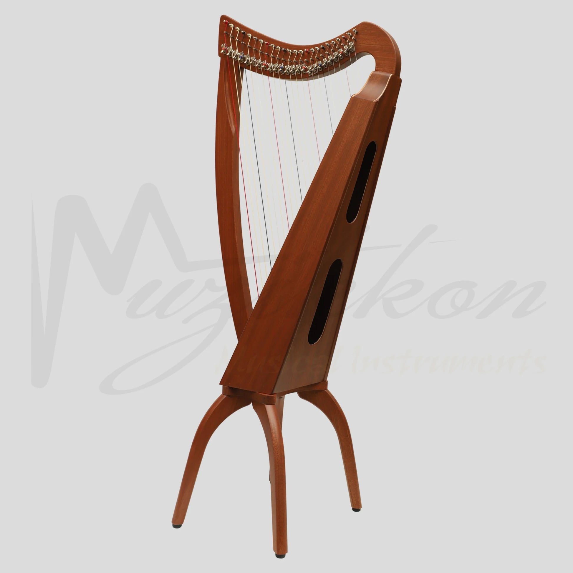 Muzikkon 24 String Trinity Cèilidh Harp Mahogany