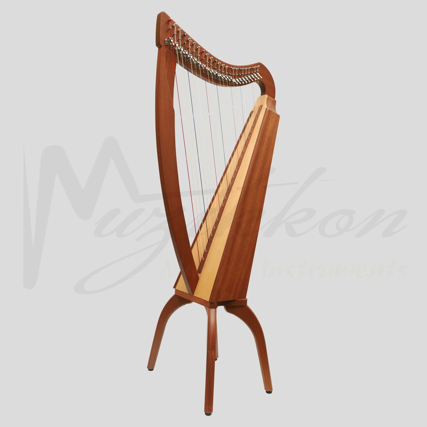Muzikkon 24 String Trinity Cèilidh Harp Mahogany