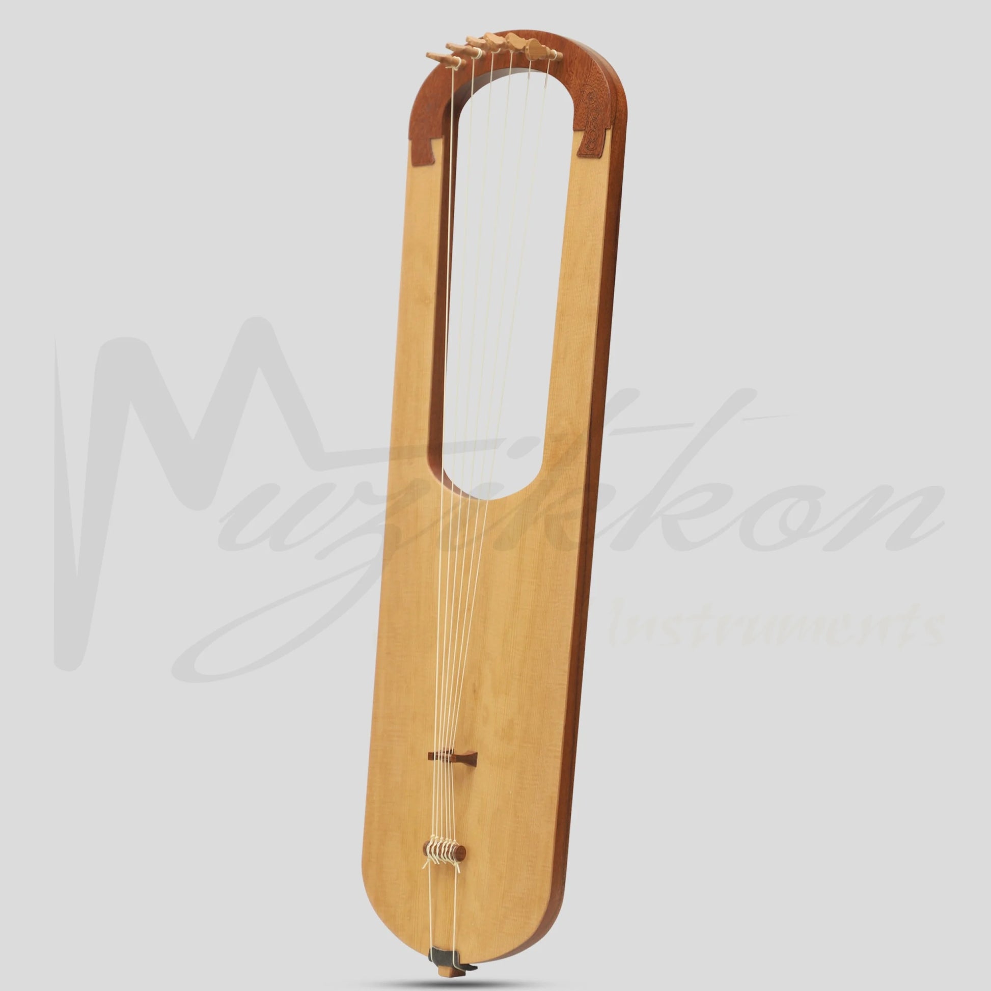 Muzikkon Anglo Saxon Lyre Harp Mahogany After Prittlewell Lyre Mid 7th Century