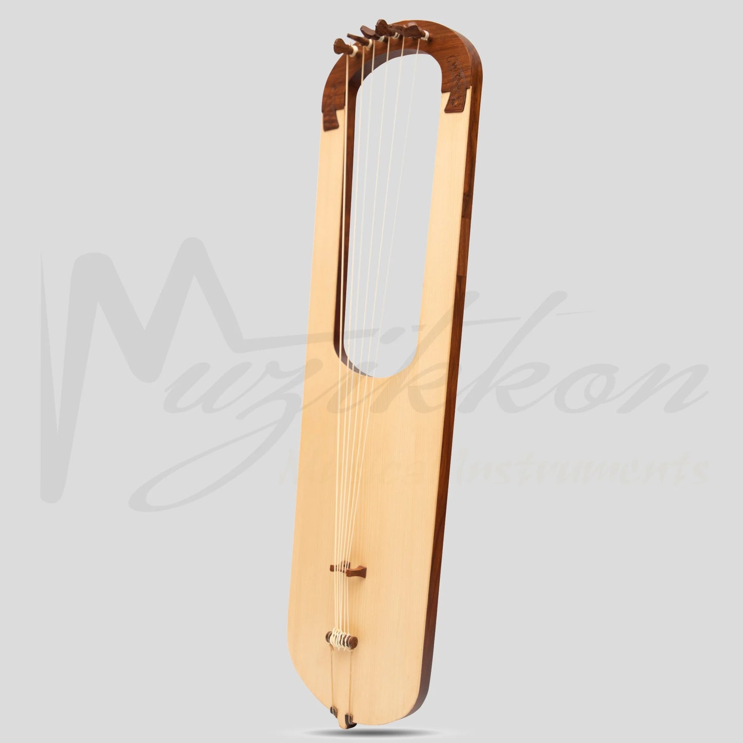 Muzikkon Anglo Saxon Lyre Harp Rosewood After Prittlewell Mid 7Th Century