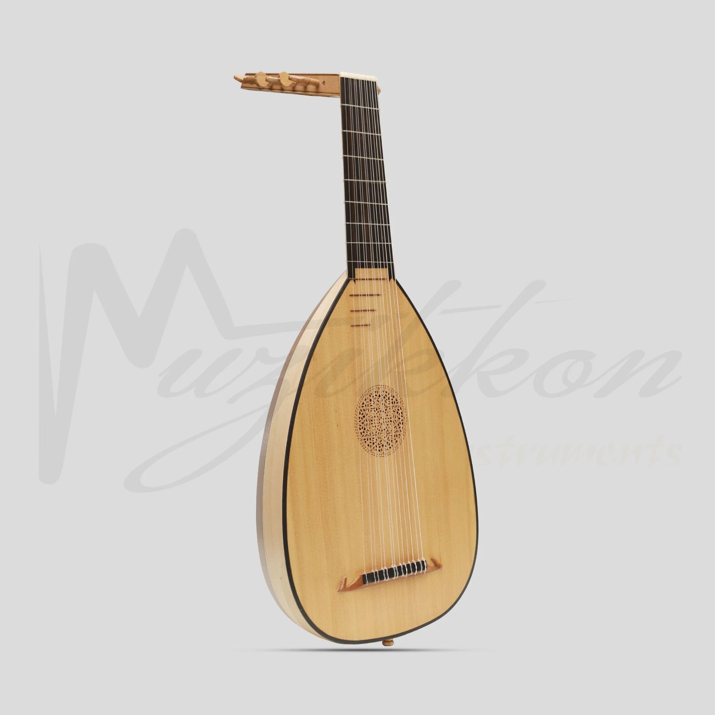Muzikkon Descant Lute 7 Course Left Hand Walnut Lacewood Lute