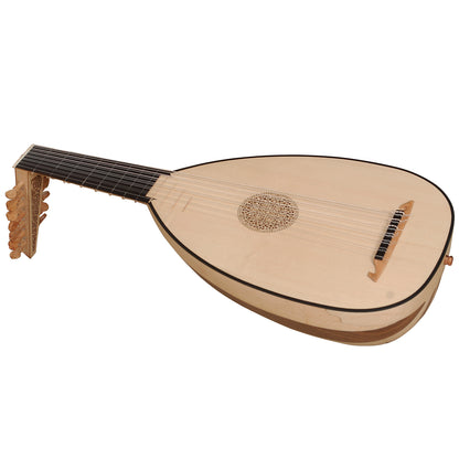 Muzikkon Descant Lute, 7 Course Left Handed Variegated Walnut and Lacewood