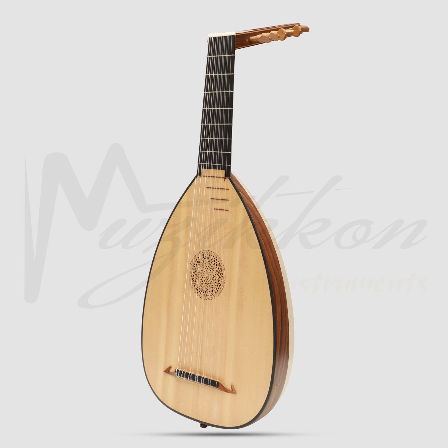 Muzikkon Descant Lute 7 Course Right Hand Rosewood Lacewood Lute