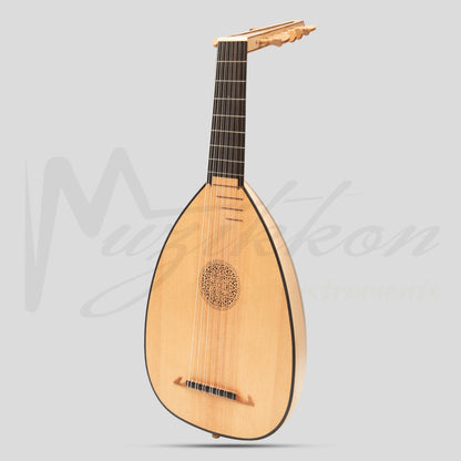 Muzikkon Descant Lute 7 Course Right Hand Walnut Lacewood Lute