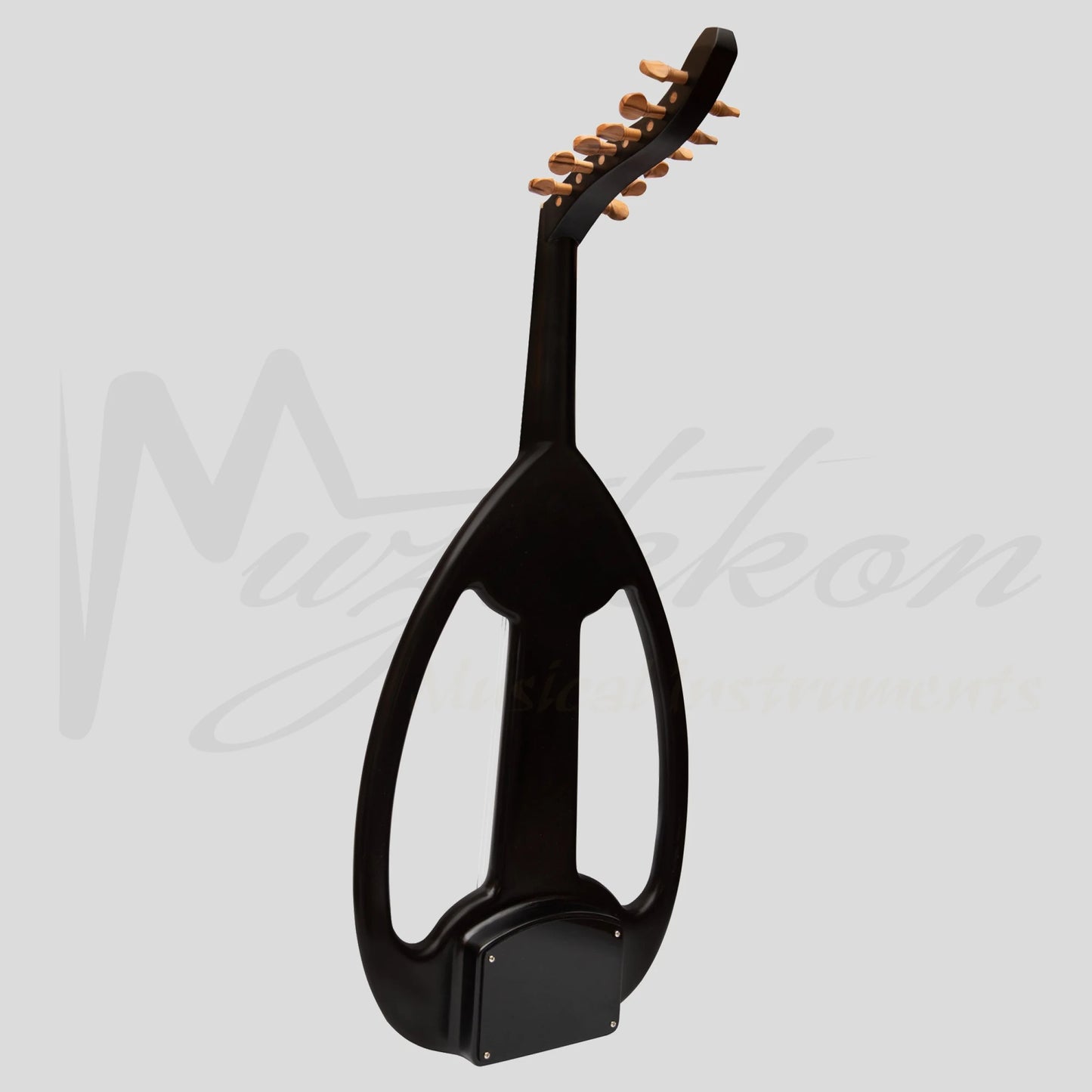 Muzikkon Electric Arabic Frame Oud With Pegs Lacewood Black