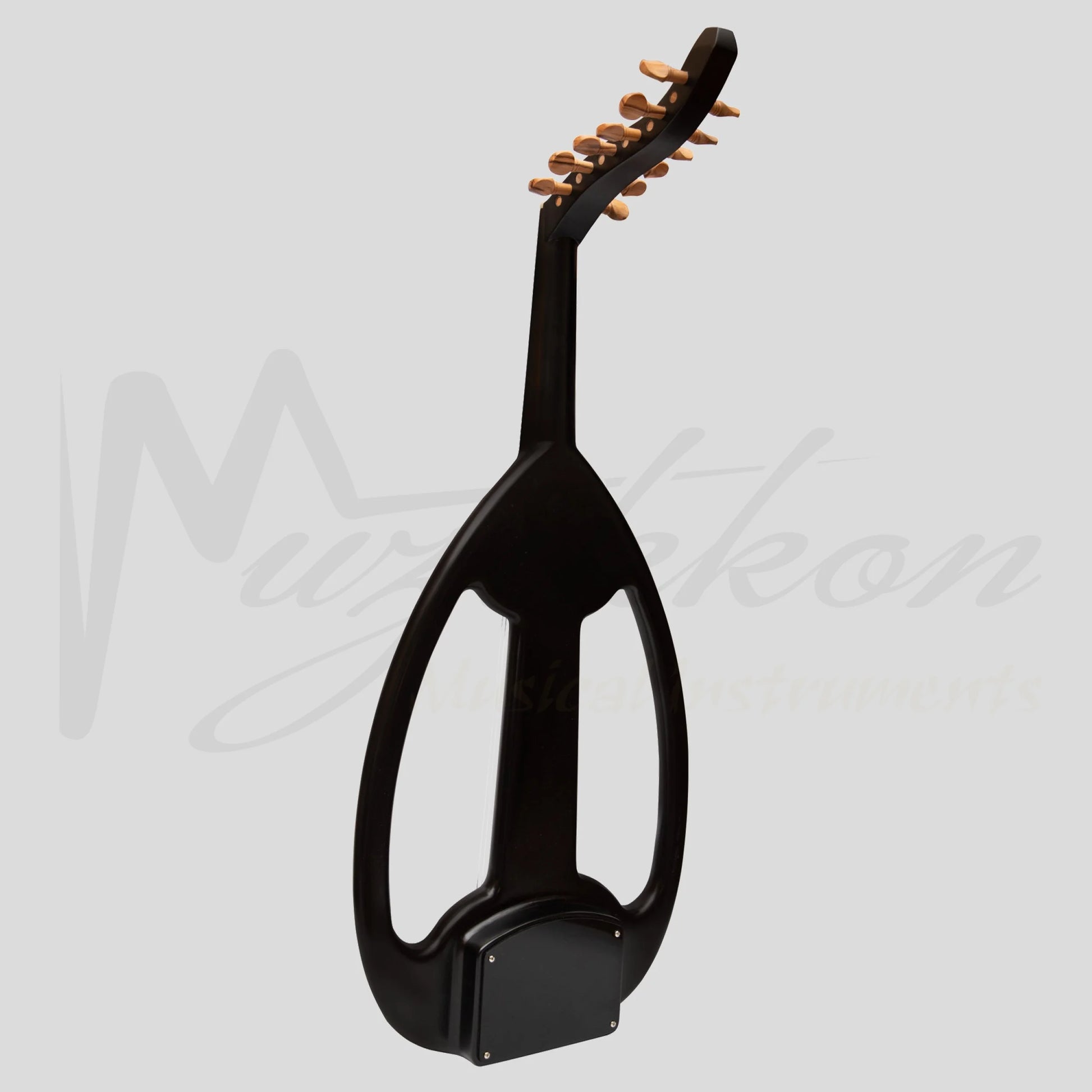 Muzikkon Electric Arabic Frame Oud With Pegs Lacewood Black
