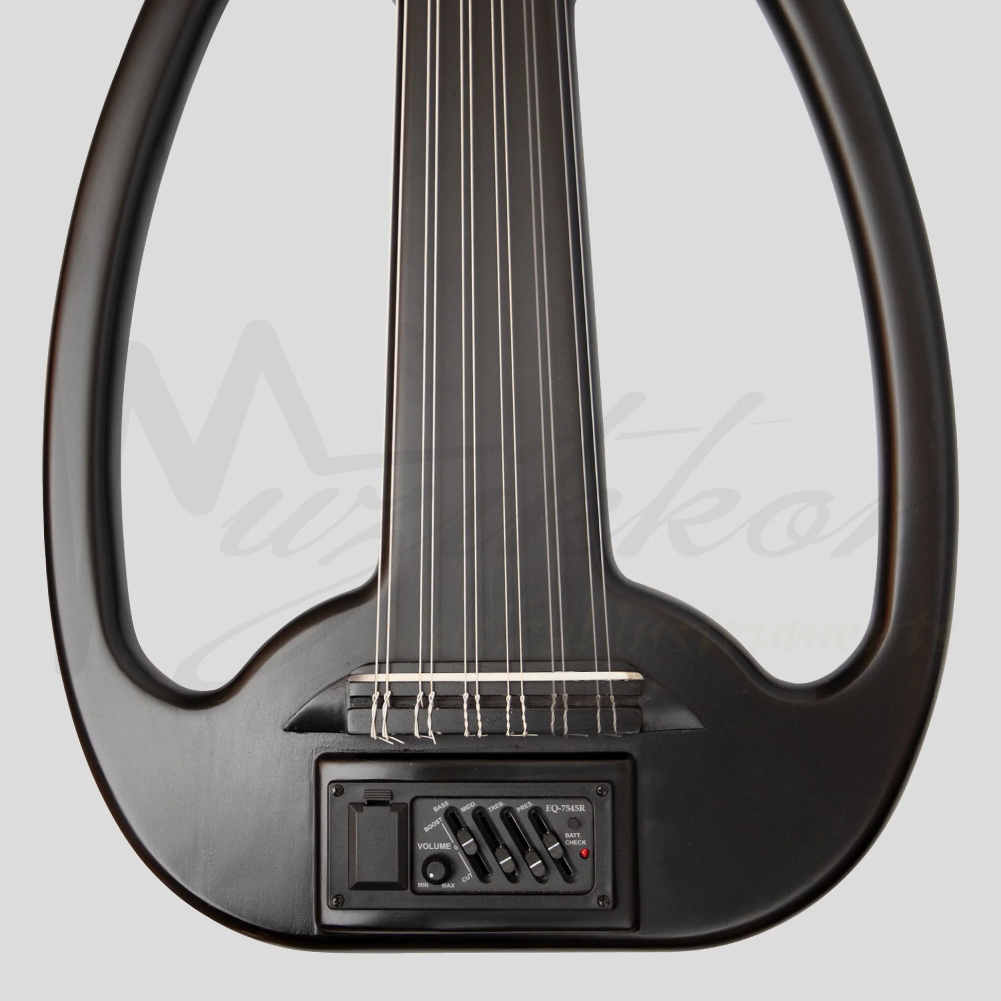 Muzikkon Electric Arabic Frame Oud With Pegs Lacewood Black