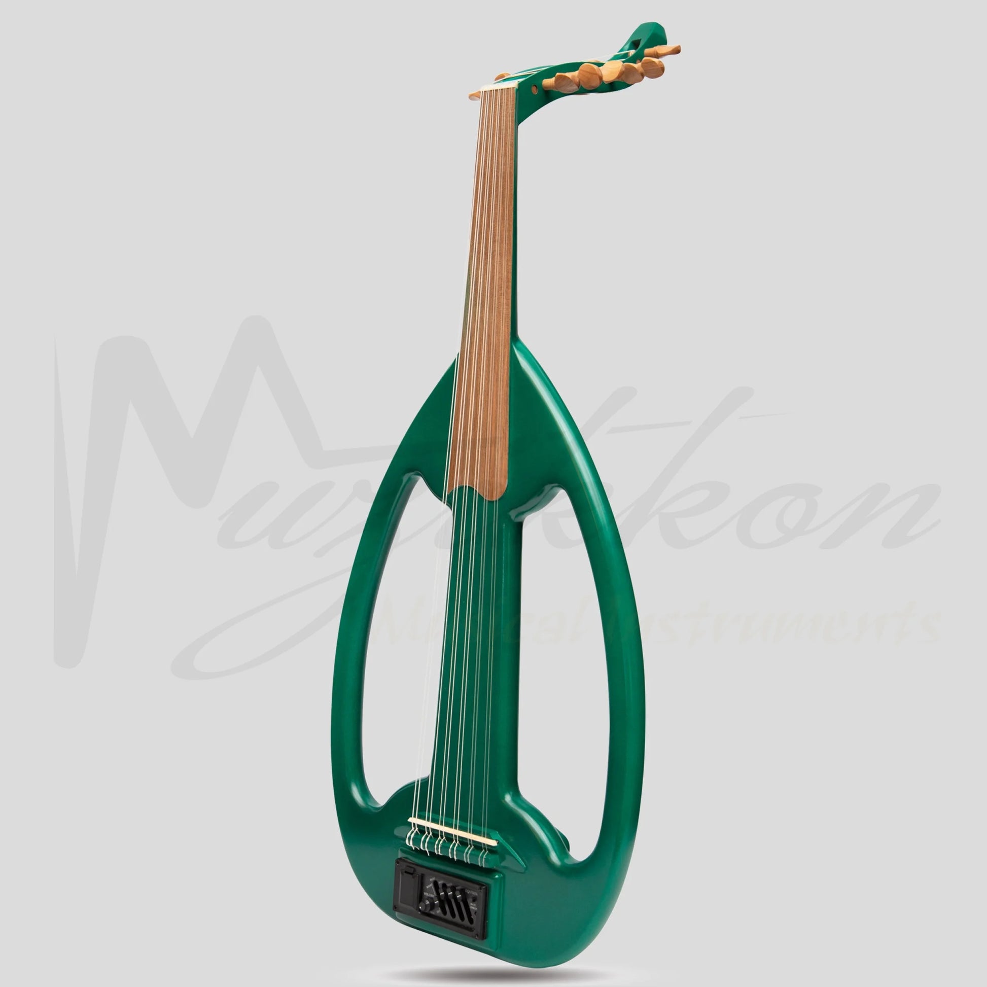 Muzikkon Electric Arabic Frame Oud With Pegs Lacewood Green