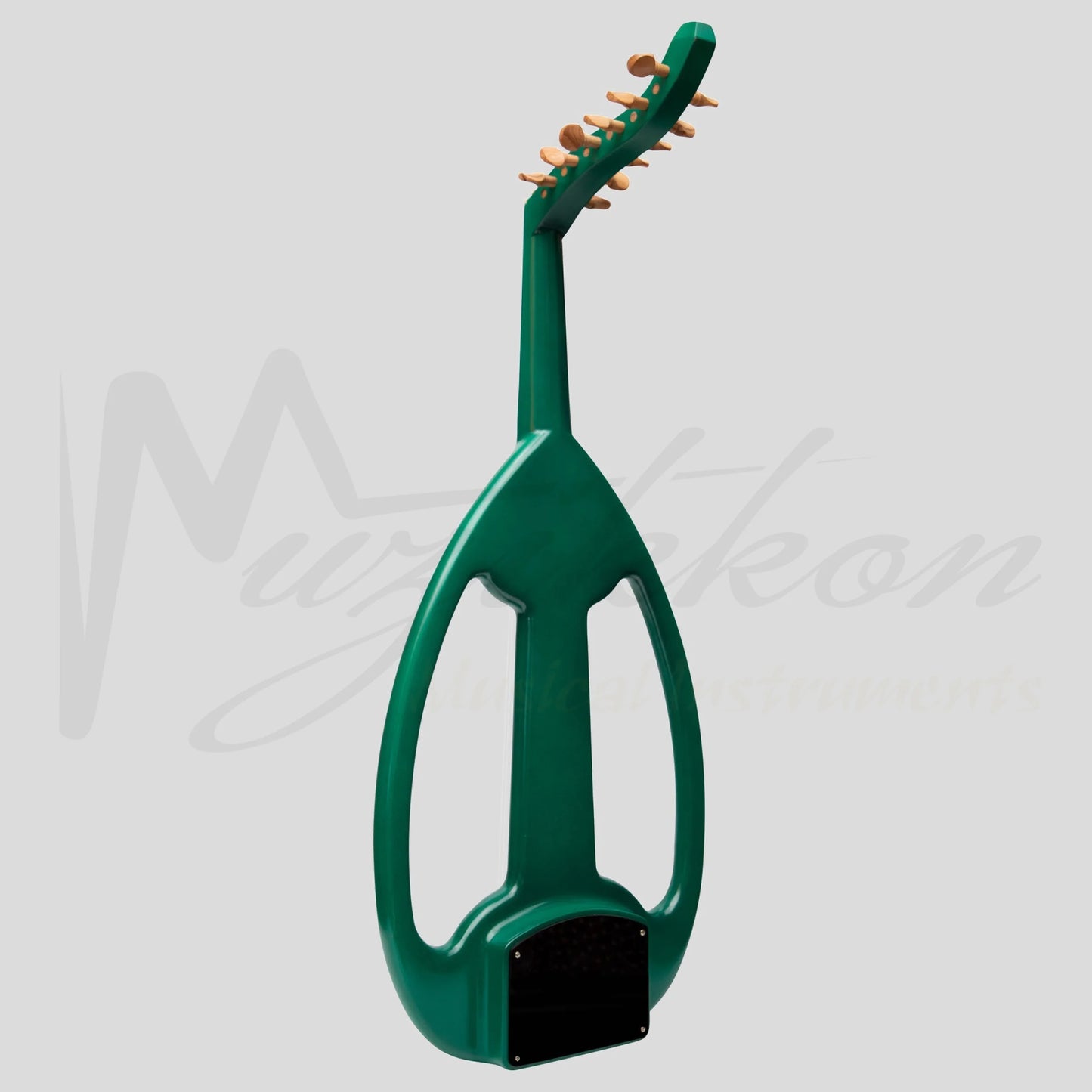 Muzikkon Electric Arabic Frame Oud With Pegs Lacewood Green