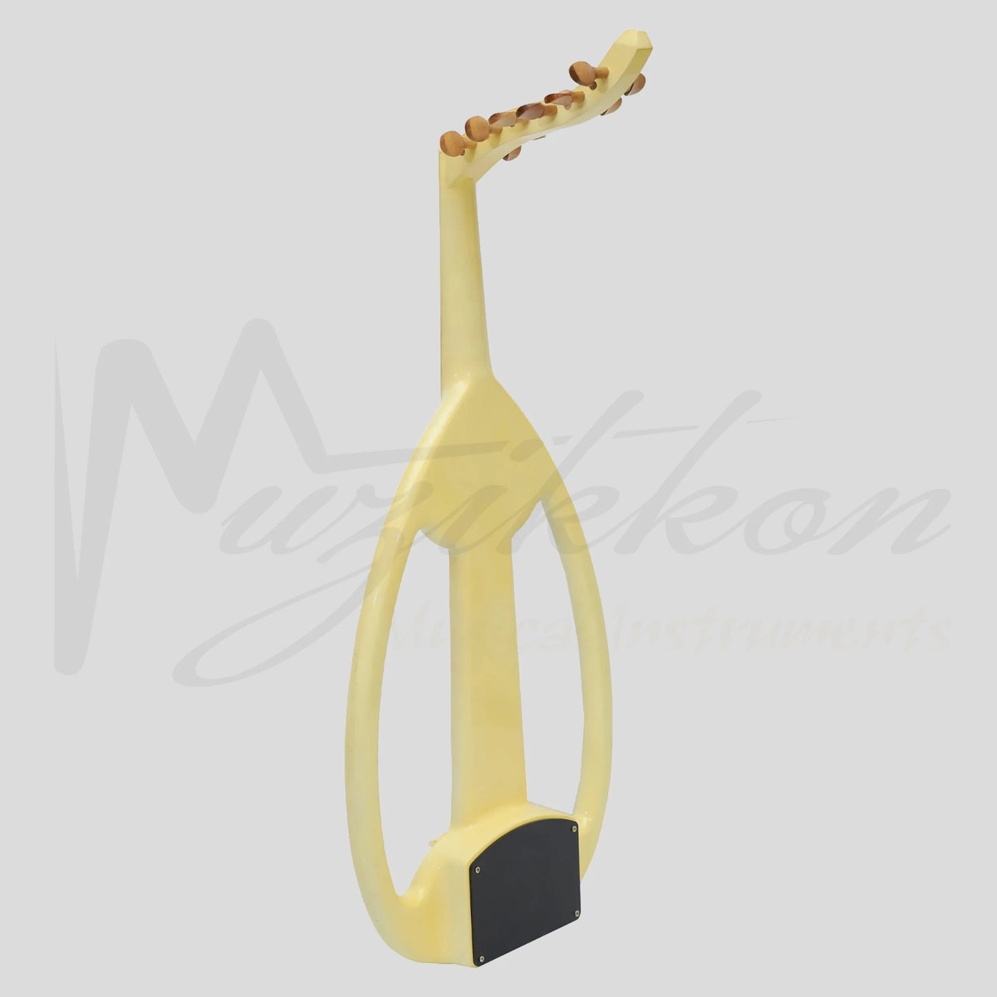 Muzikkon Electric Arabic Frame Oud With Pegs Lacewood White