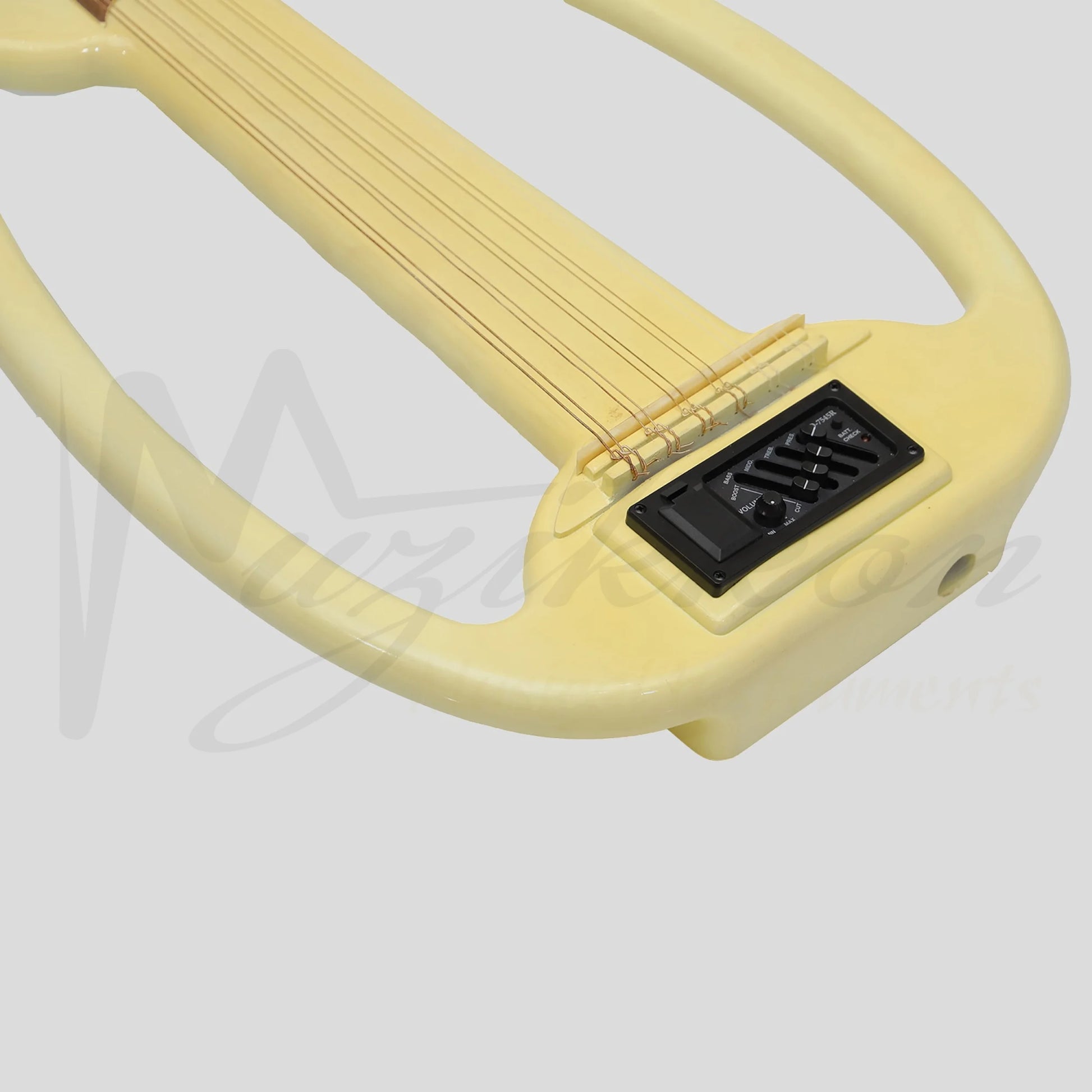 Muzikkon Electric Arabic Frame Oud With Pegs Lacewood White