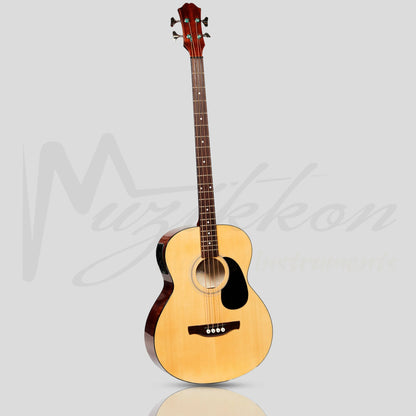 Muzikkon Electro Acoustic Jumbo Bass Guitar 4 String
