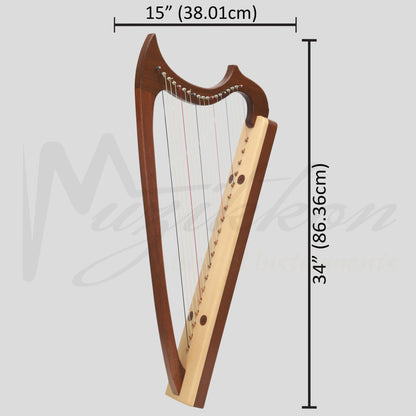 Muzikkon Gothic Harp 19 String Mahogany