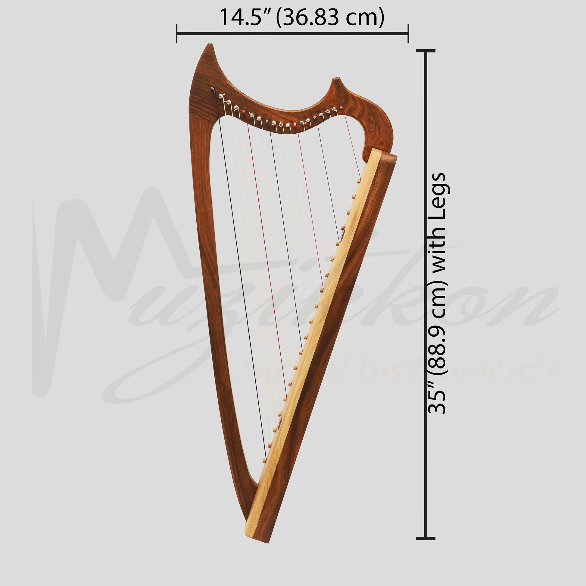 Muzikkon Gothic Harp 19 String Rosewood
