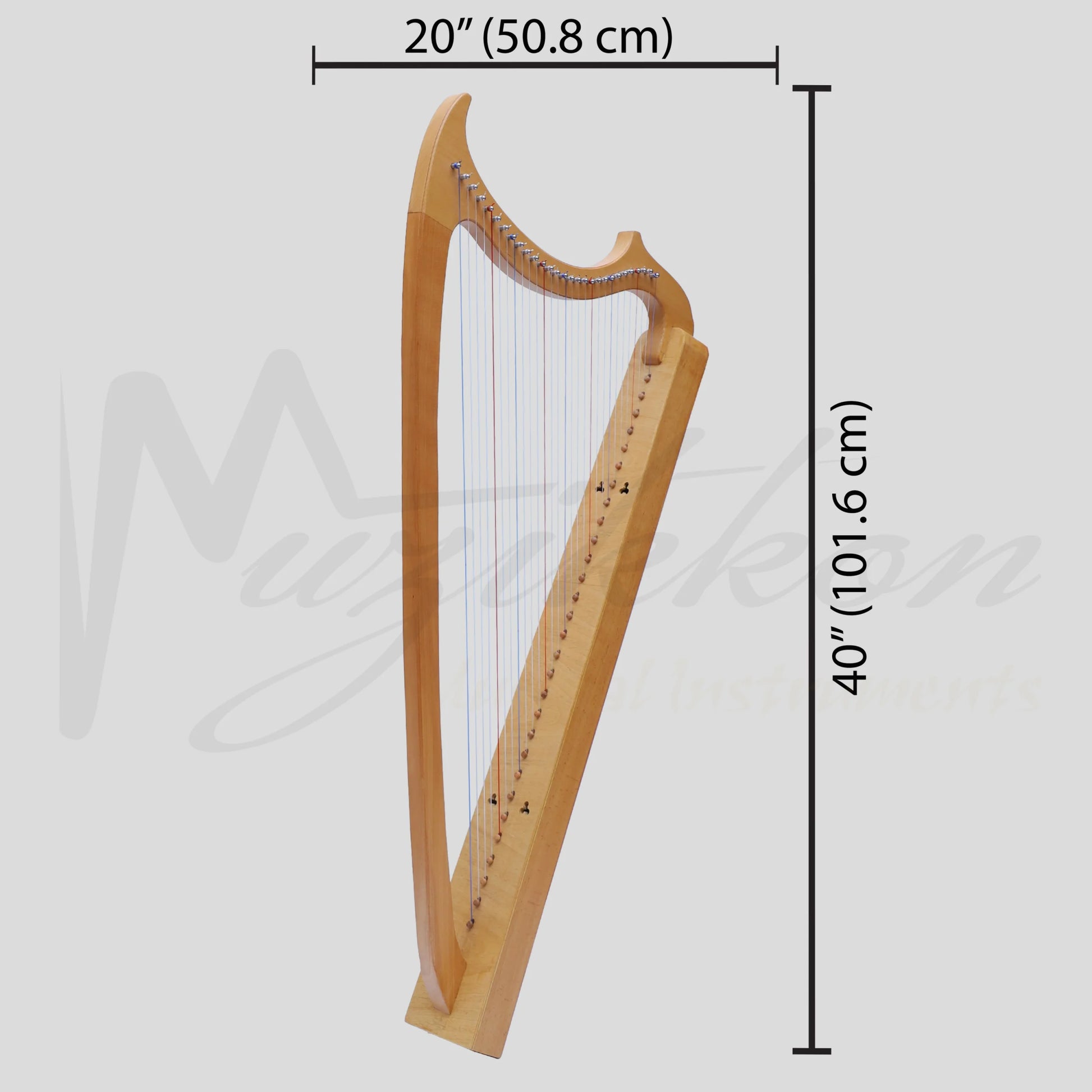 Muzikkon Gothic Harp 29 String Beechwood