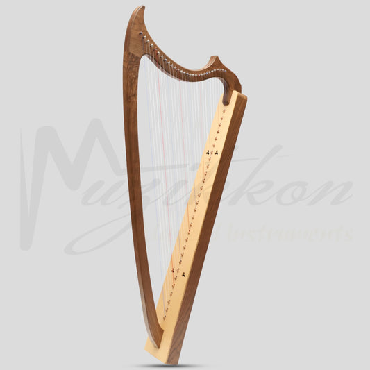 Muzikkon Gothic Harp 29 String Walnut