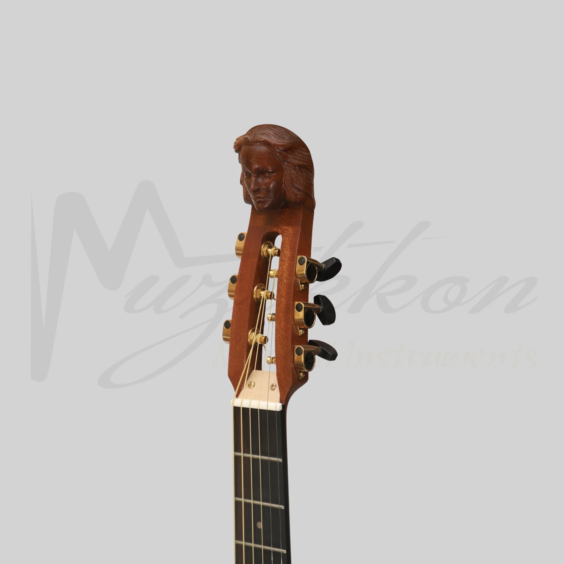 MUZIKKON LUTE GUITAR 6 STEEL STRINGS VARIEGATED LACEWOOD ROSEWOOD
