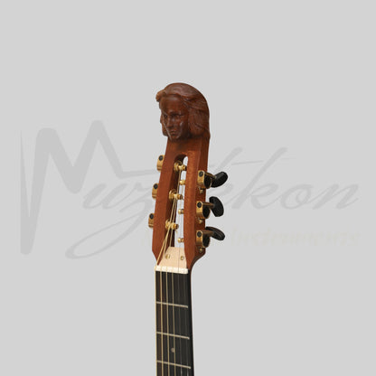 MUZIKKON LUTE GUITAR 6 STEEL STRINGS VARIEGATED LACEWOOD ROSEWOOD