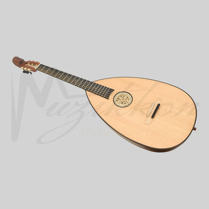 MUZIKKON LUTE GUITAR 6 STEEL STRINGS VARIEGATED LACEWOOD ROSEWOOD