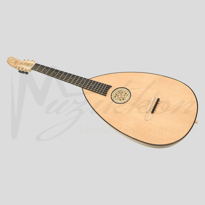 MUZIKKON LUTE GUITAR 6 STEEL STRINGS VARIEGATED LACEWOOD ROSEWOOD