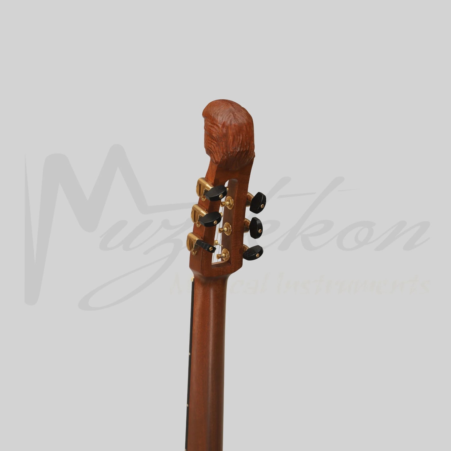 Muzikkon Lute Guitar 6 Steel Strings Variegated Lacewood Rosewood Left Handed