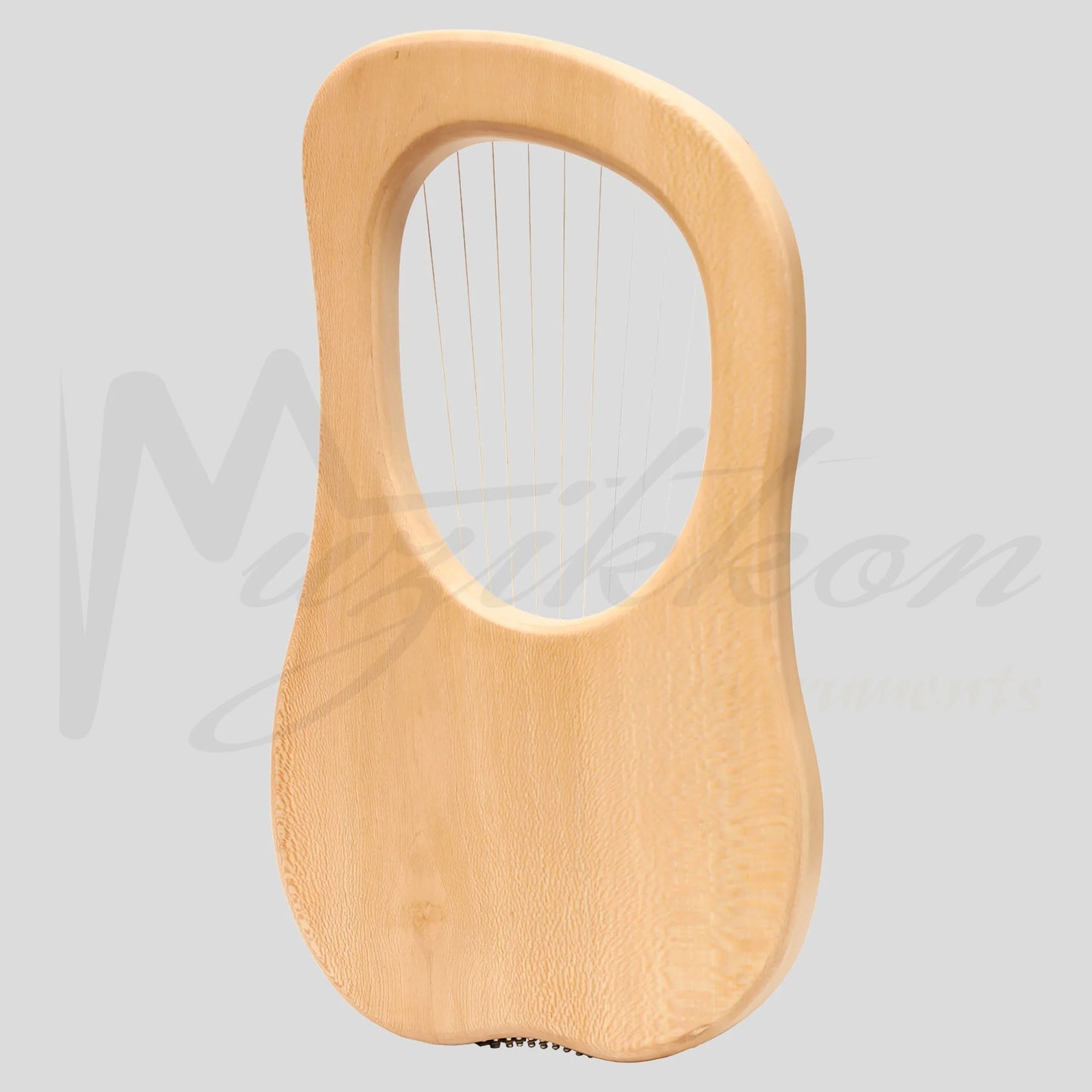 Muzikkon Lyre Harp 10 String Lacewood Engraved