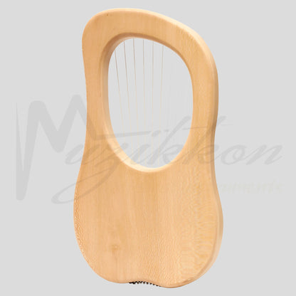 Muzikkon Lyre Harp 10 String Lacewood Engraved