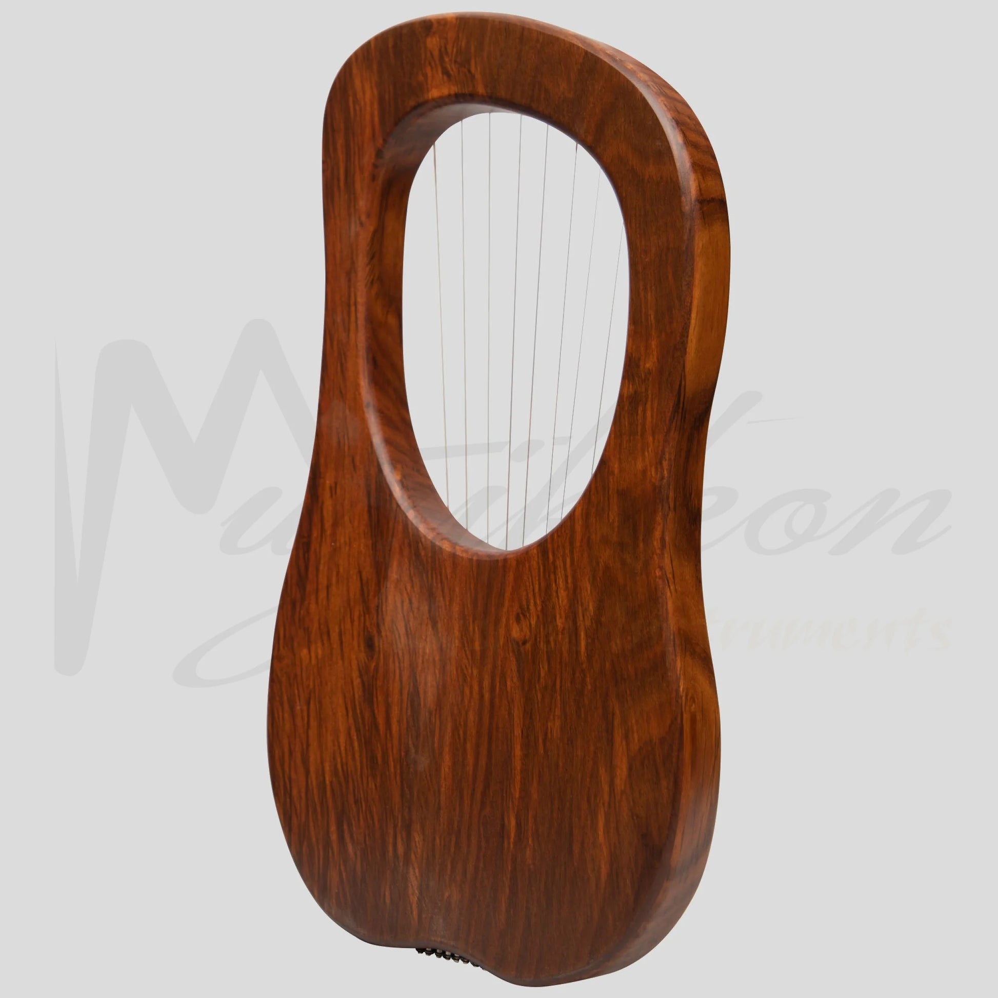Muzikkon Lyre Harp 10 String Rosewood Engraved