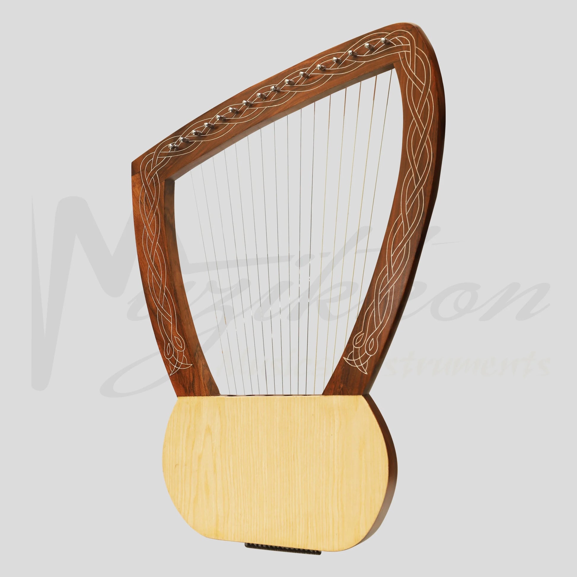 Muzikkon Lyre Harp 16 String Rosewood