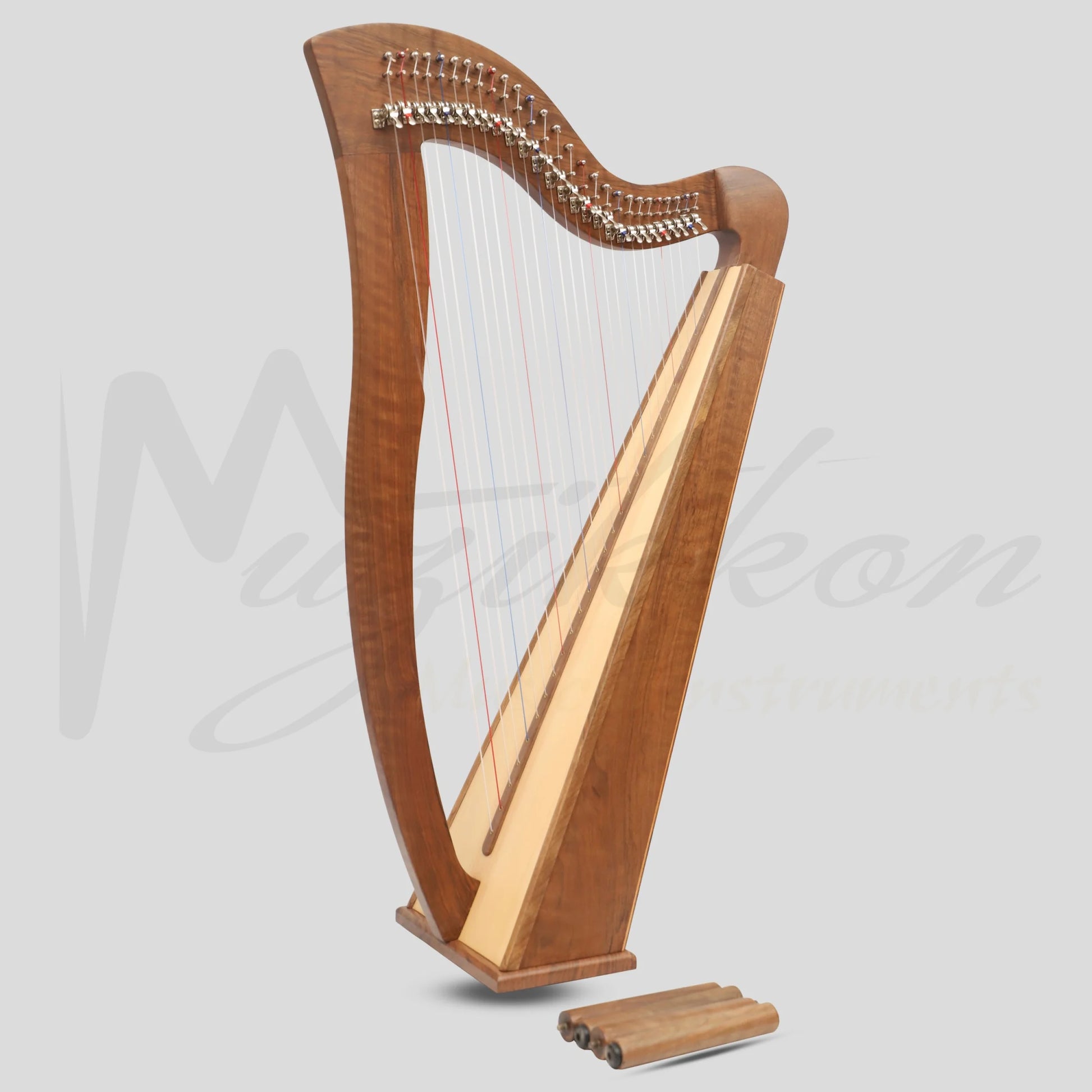 Muzikkon Mchugh Harp 27 Strings Walnut Square Back