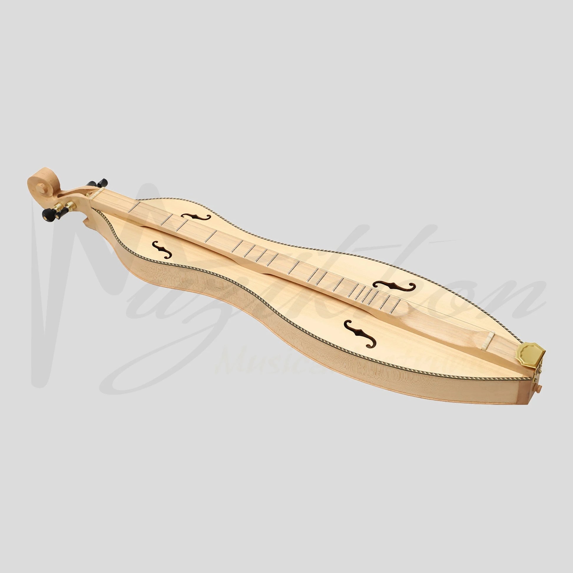 Muzikkon Mountain Dulcimer 4 String Turn Scroll Maple With Purfling