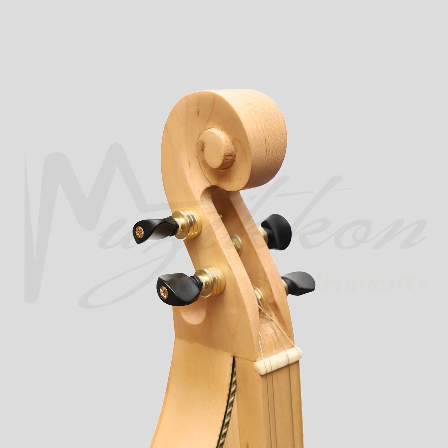 Muzikkon Mountain Dulcimer 4 String Turn Scroll Maple With Purfling