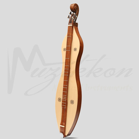 Muzikkon Mountain Dulcimer 4 Strings Knotwork Scroll R-W Silver Gear