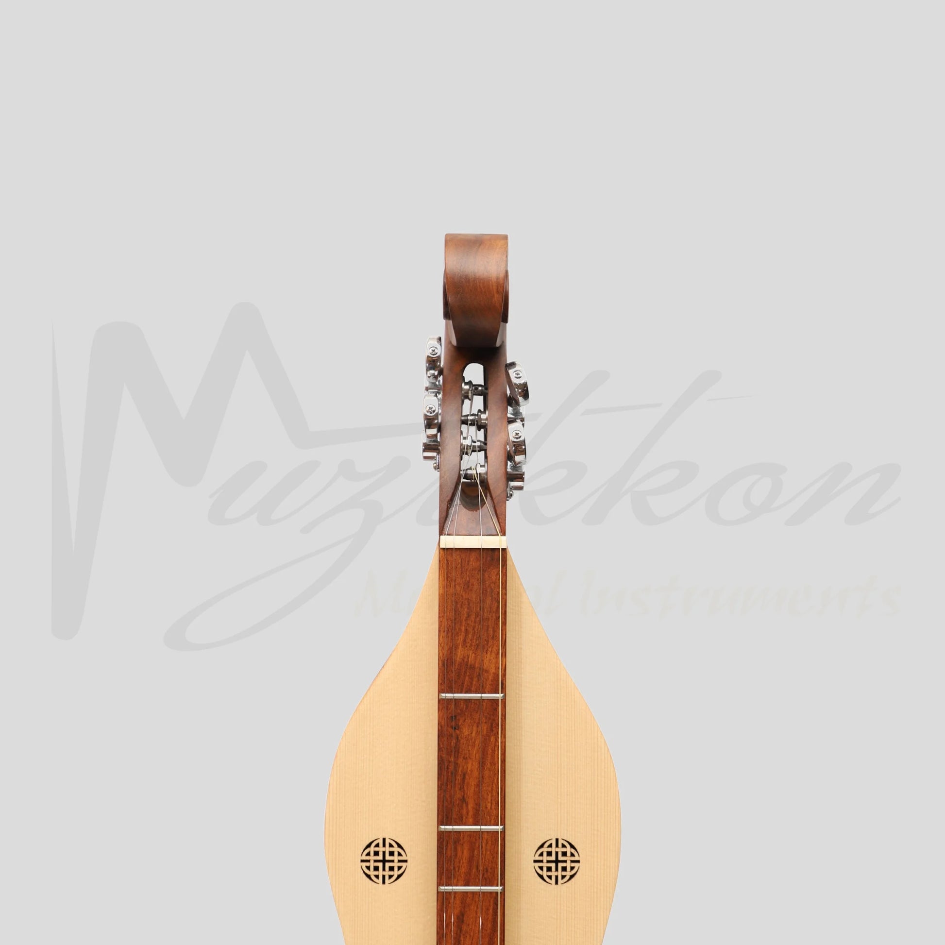 Muzikkon Mountain Dulcimer 4 Strings Knotwork Scroll R-W Silver Gear