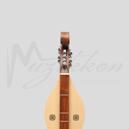 Muzikkon Mountain Dulcimer 4 Strings Knotwork Scroll R-W Silver Gear