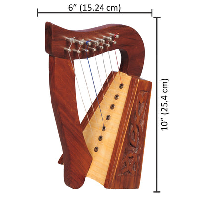 Muzikkon O'Carolan Harp, 7 String Rosewood Knotwork