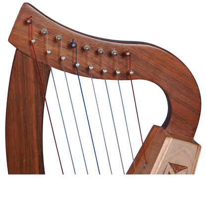 Muzikkon O'Carolan Harp, 8 Strings Walnut Knotwork