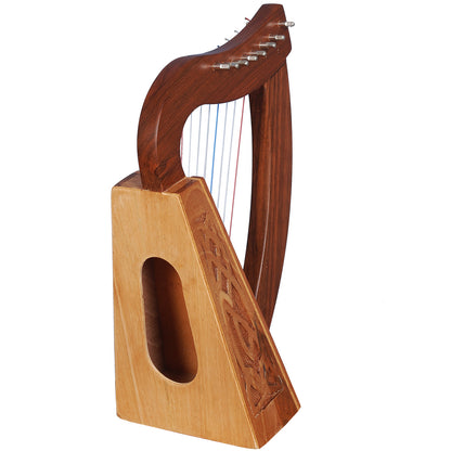 Muzikkon O'Carolan Harp, 8 Strings Walnut Knotwork Muzikkon