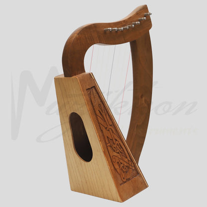 Muzikkon O’carolan Harp 8 String Walnut Celtic Dragon