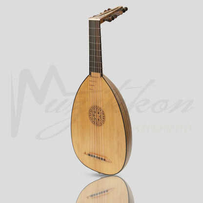 Muzikkon Renaissance Lute 7 Course Deluxe Left Hand After Hieber Walnut Lute