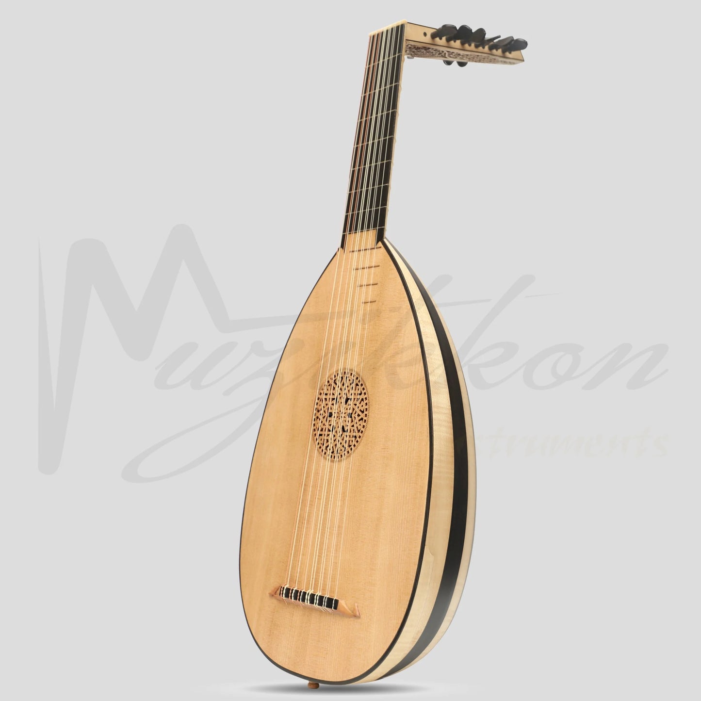 Muzikkon Renaissance Lute 7 Course Right Hand After Hieber Maple Ebony